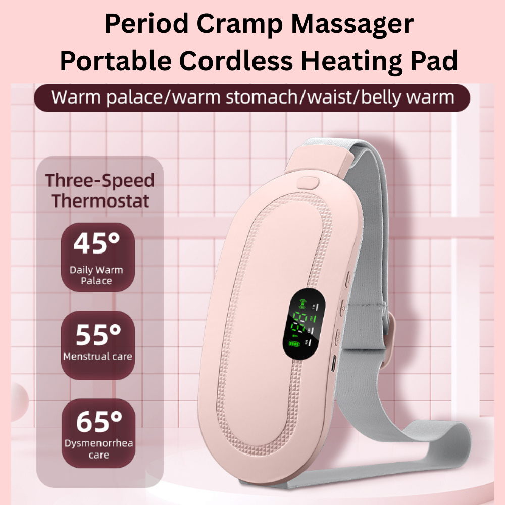 Heating Pad for Period Cramps, Cordless Portable Menstrual Heat Pad for Pain Relief