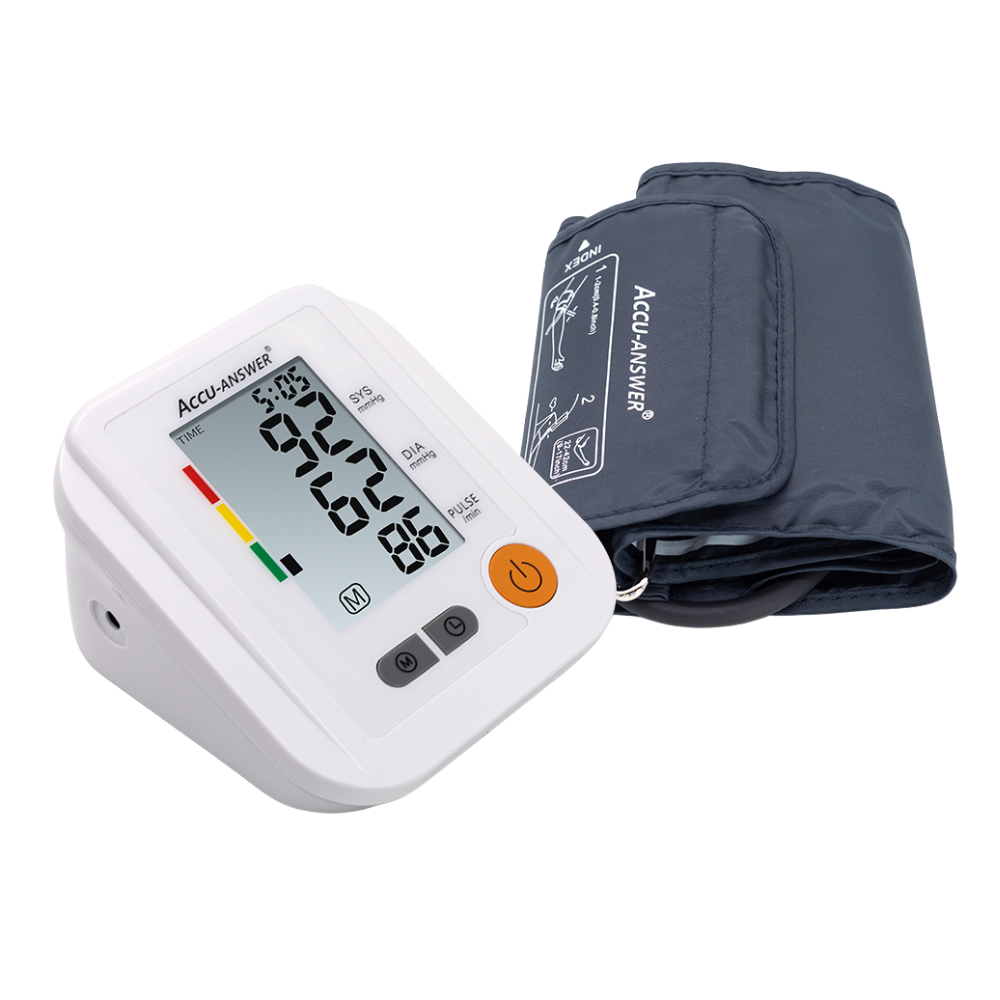 Upper Arm Blood Pressure Monitor with large LCD Display and Expandable Cuff