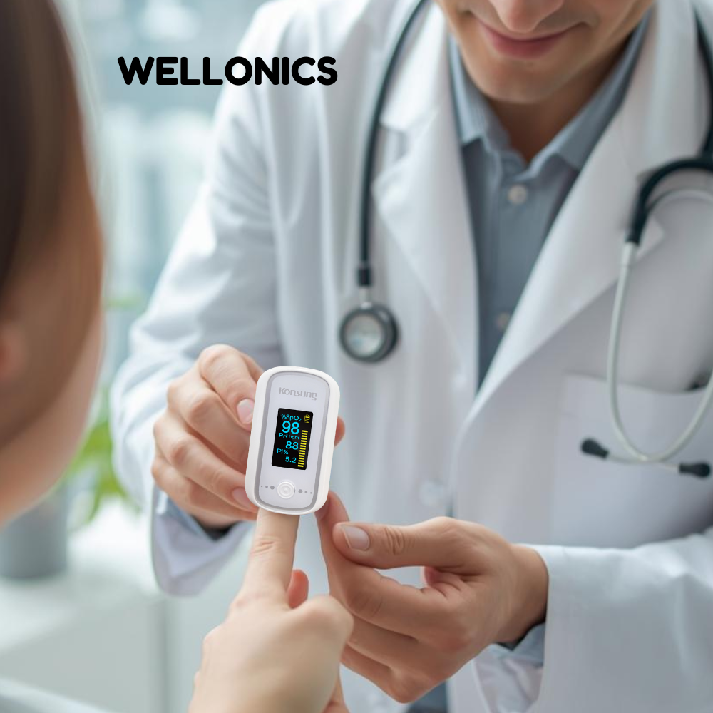 Medical Fingertip Pulse Oximeter, Blood Oxygen Saturation and Heart Pulse Rate Monitor, Large OLED Display