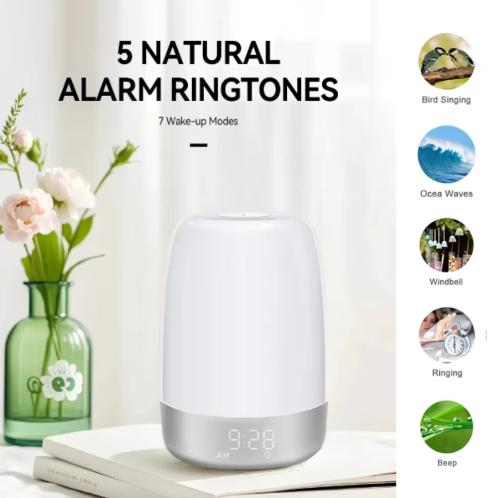 Sunrise Alarm Clock with Colour Lights and Built-in White Noise